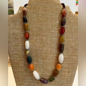 ✔️✔️Multicolored Bead Agate Necklace-NWT